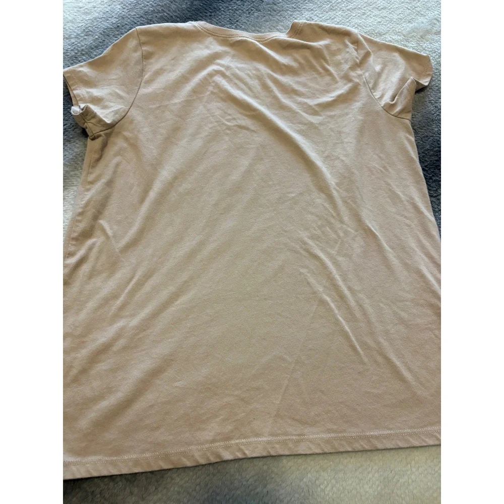 (A4) The Childrens Place Girls XL 14 Dream Lead Achieve Believe Graphic Tee Tan